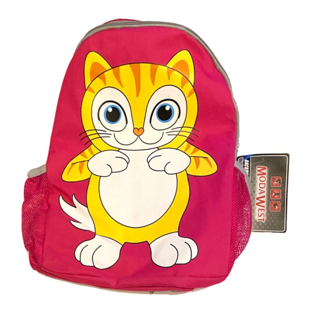 Moda West Back To School Cat Backpack 16 in. Pink